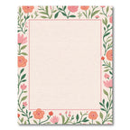 Coral Pink Floral Border Rug