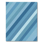 Gradient Blue Diagonal Stripe Rug
