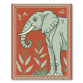Rustic Red Elephant Flora Border Rug