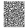 Bold Black White Abstract Flow Rug