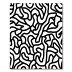 Bold Black White Abstract Flow Rug