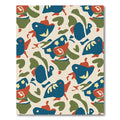 Abstract Blue Bird Coral Green Forms Rug