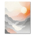 Serene Orange Moonlit Mountain River Rug