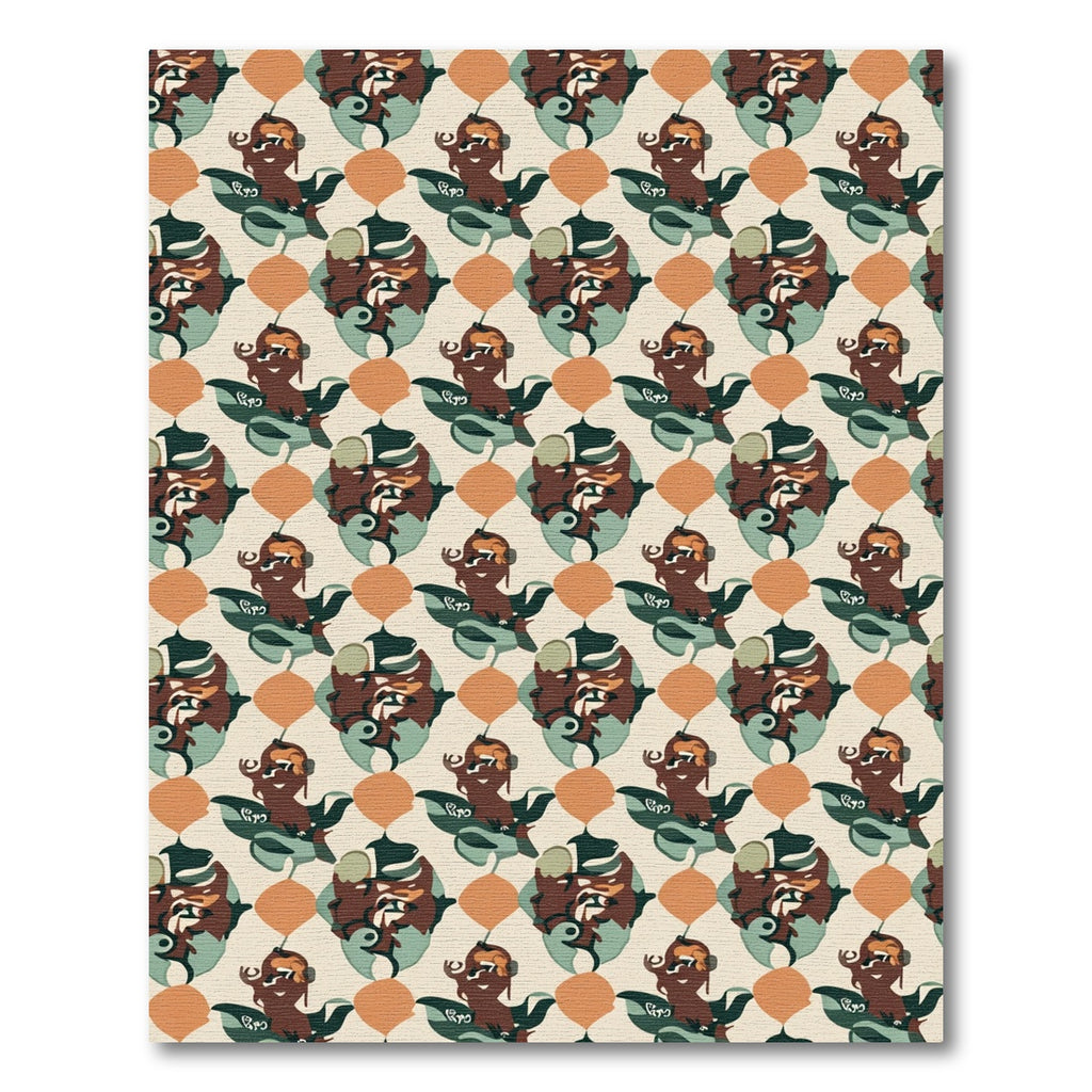 Retro Brown Green Amber Abstract Collage Rug