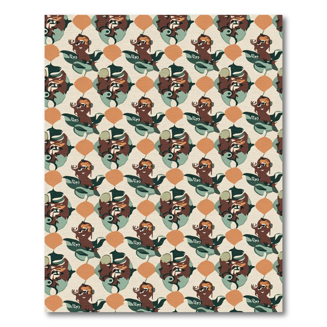 Retro Brown Green Amber Abstract Collage Rug