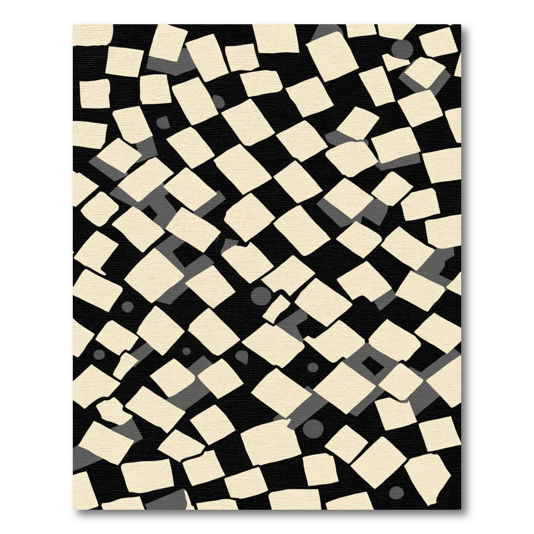 Cream Off-White Scattered Squares Rug