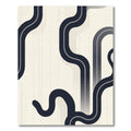 Minimalist Dark Blue Abstract Swirl Rug