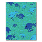 Deep Blue Ocean Cephalopod Swirl Rug