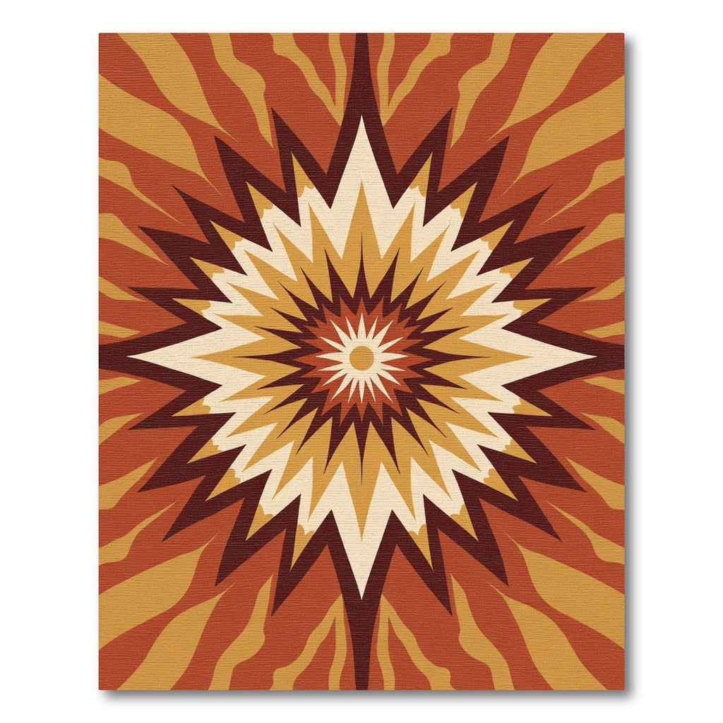 Retro Burst Sunburst Earthy Medallion Rug