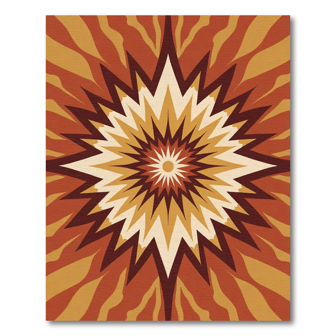 Retro Burst Sunburst Earthy Medallion Rug