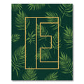 Emerald Tropical Leaf Geometric Frame Rug
