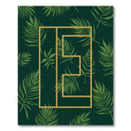 Emerald Tropical Leaf Geometric Frame Rug