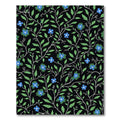 Black Blue Green Floral Vine Swirl Rug
