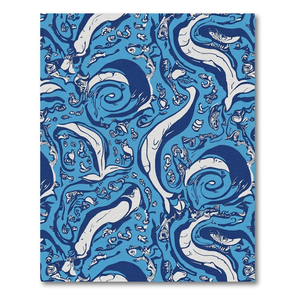 Deep Blue Marine Whirlpool Flow Rug