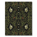 Dark Green Forest Creature Floral Arrangement Rug