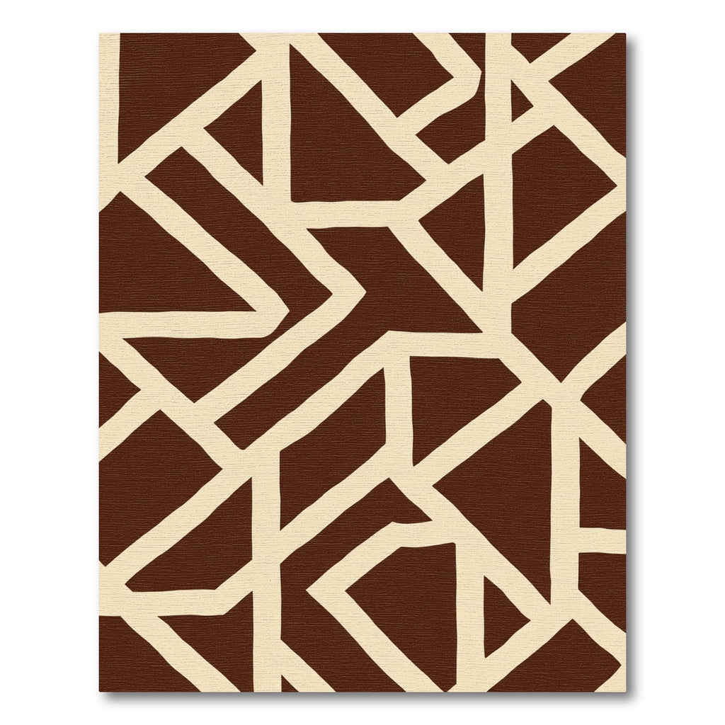 Brown Cream Geometric Abstraction Rug