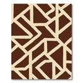 Brown Cream Geometric Abstraction Rug