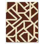 Brown Cream Geometric Abstraction Rug