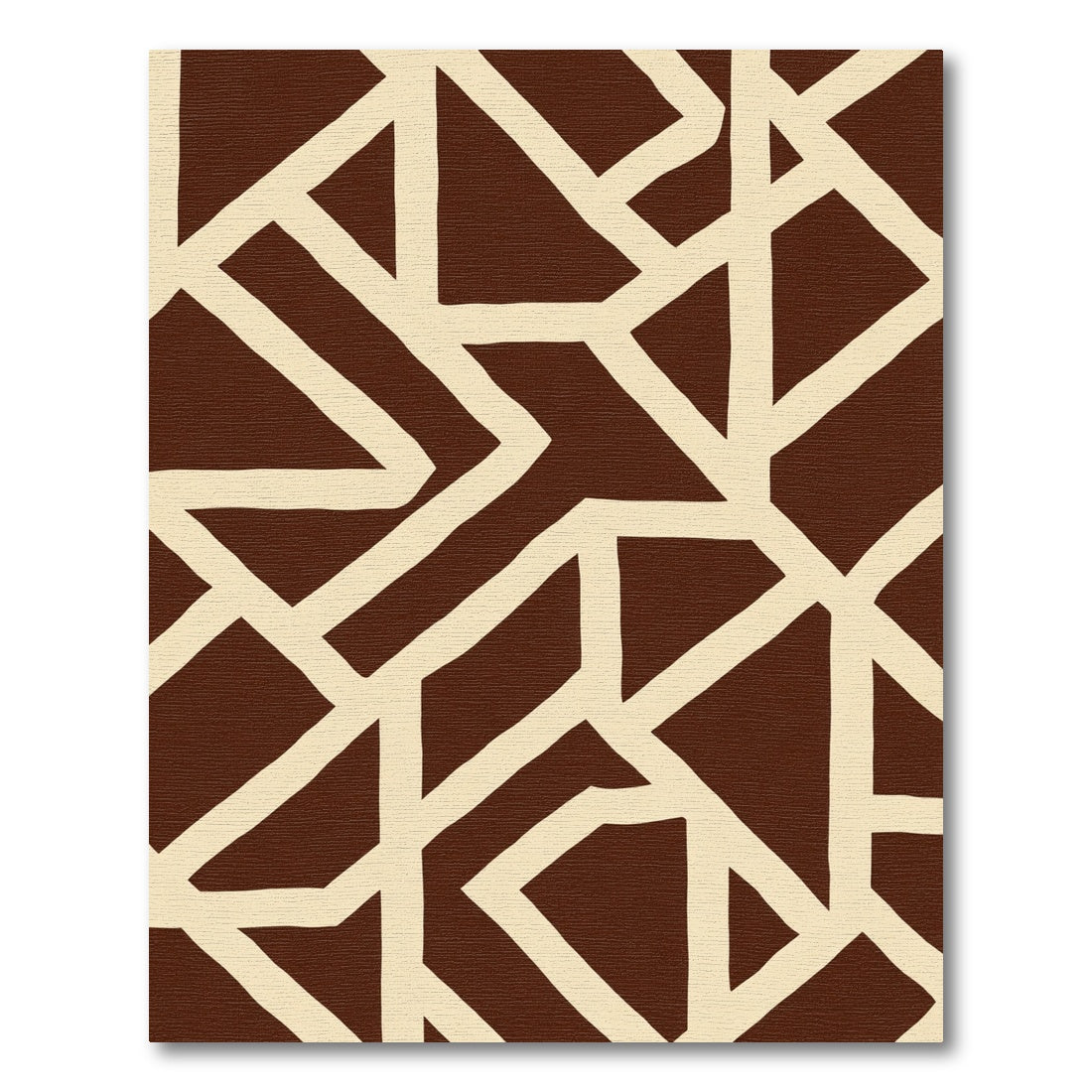 Brown Cream Geometric Abstraction Rug