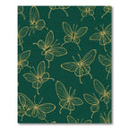 Dramatic Gold Butterfly Flourish Emerald Rug