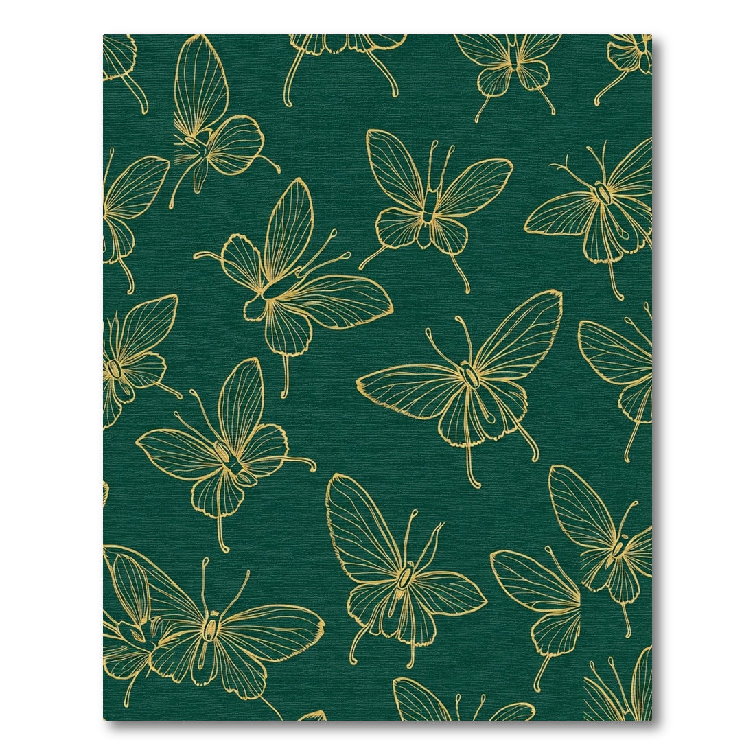 Dramatic Gold Butterfly Flourish Emerald Rug