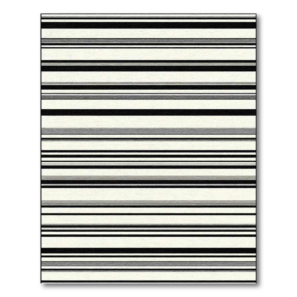Bold Black White Linear Stripe Rug