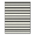 Bold Black White Linear Stripe Rug