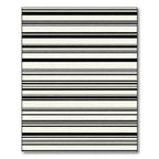 Bold Black White Linear Stripe Rug