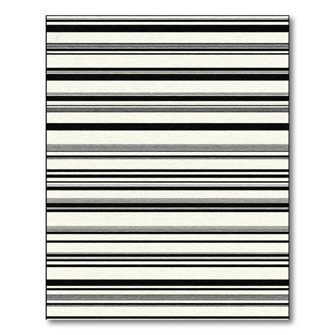 Bold Black White Linear Stripe Rug