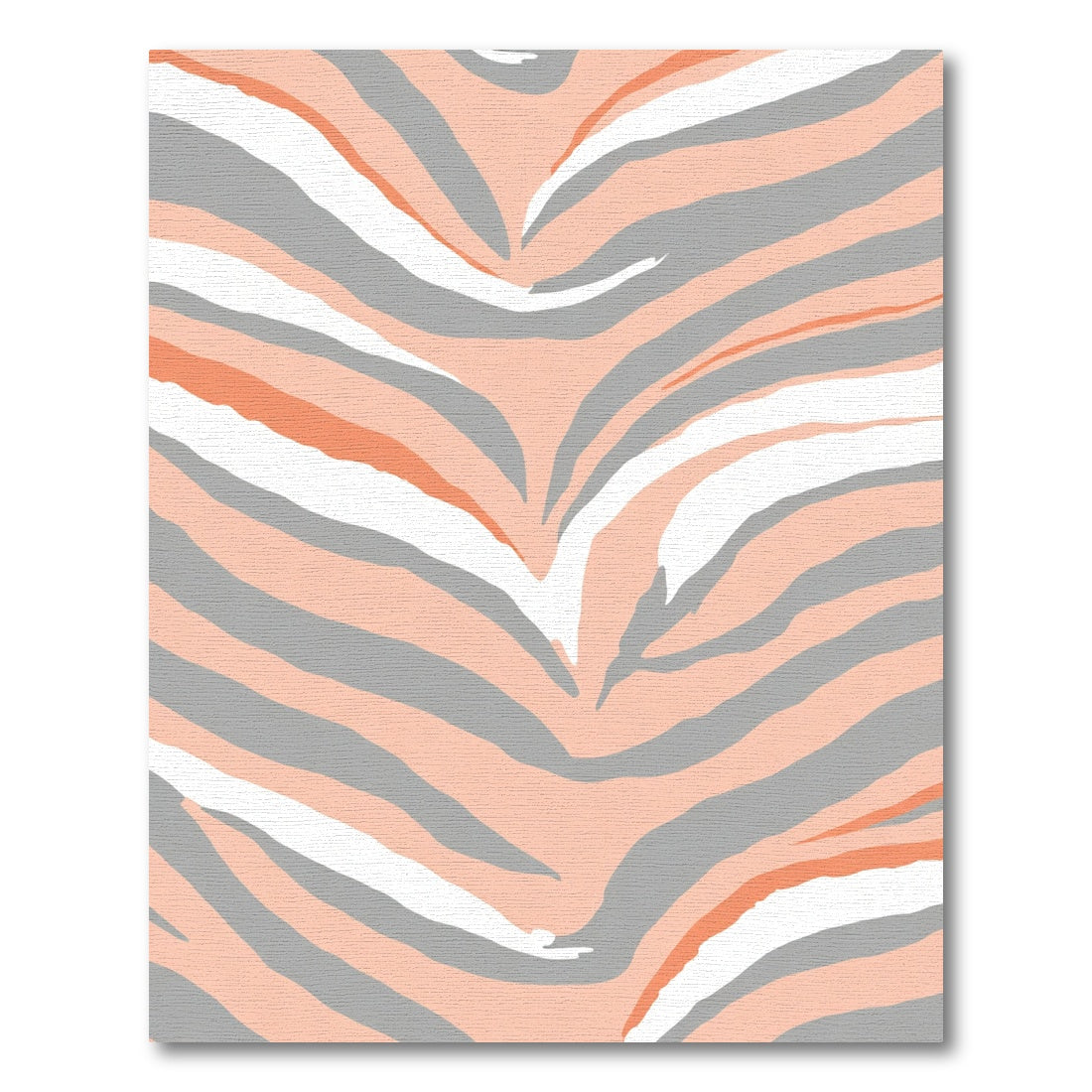 Coral Gray Abstract Animal Stripes Rug