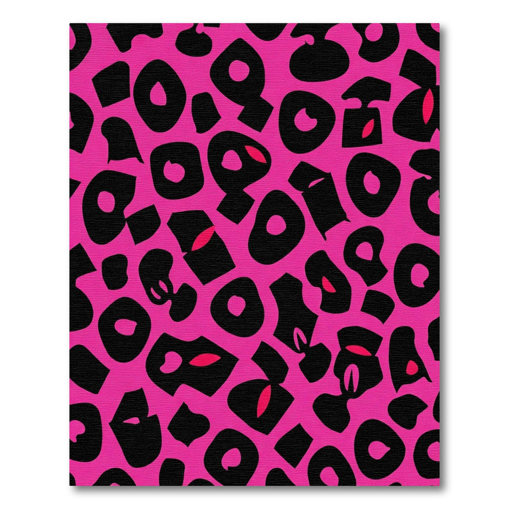 Hot Pink Black Spots Animal Print Rug