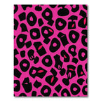 Hot Pink Black Spots Animal Print Rug
