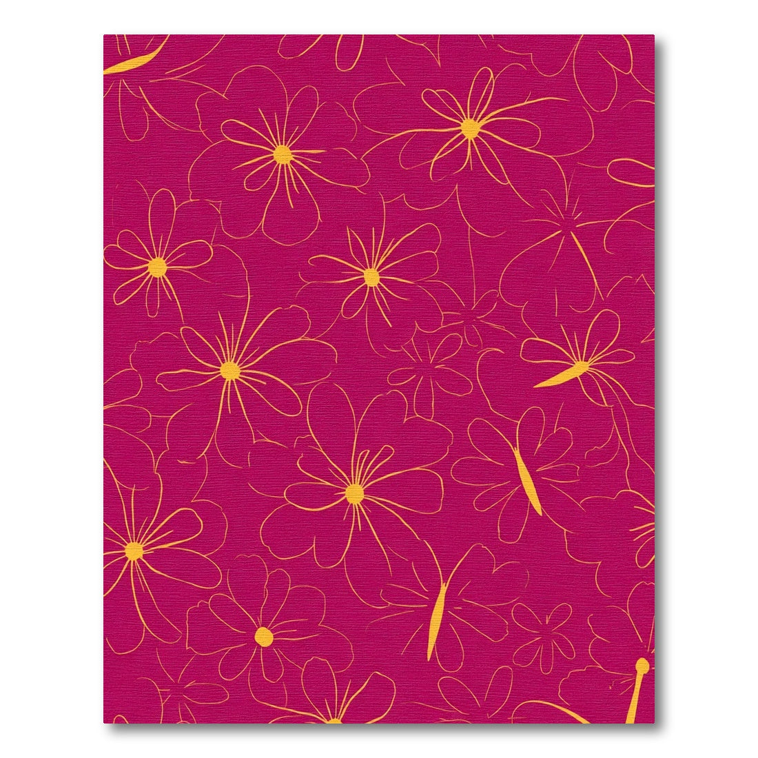 Vibrant Fuchsia Floral Butterfly Meadow Rug