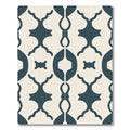 Deep Teal Arabesque Lattice Rug
