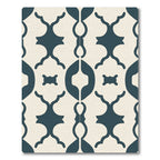 Deep Teal Arabesque Lattice Rug