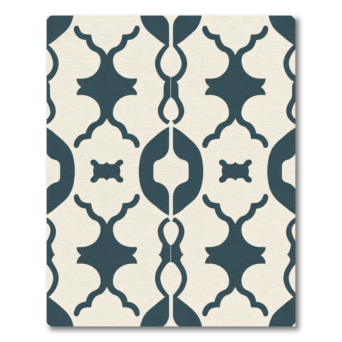 Deep Teal Arabesque Lattice Rug