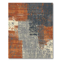 Earthy Terracotta Abstract Patchwork Rug