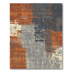 Earthy Terracotta Abstract Patchwork Rug
