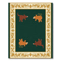 Green Bear Woodland Animal Border Rug
