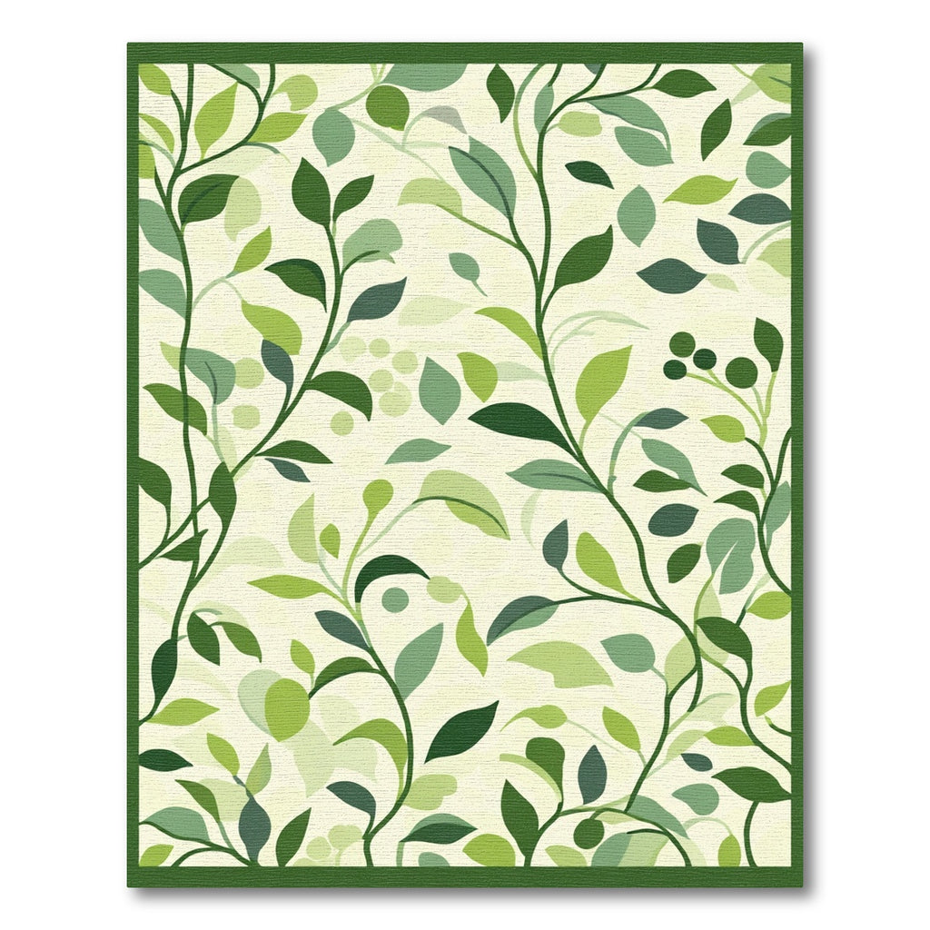Verdant Green Leafy Vines Rug