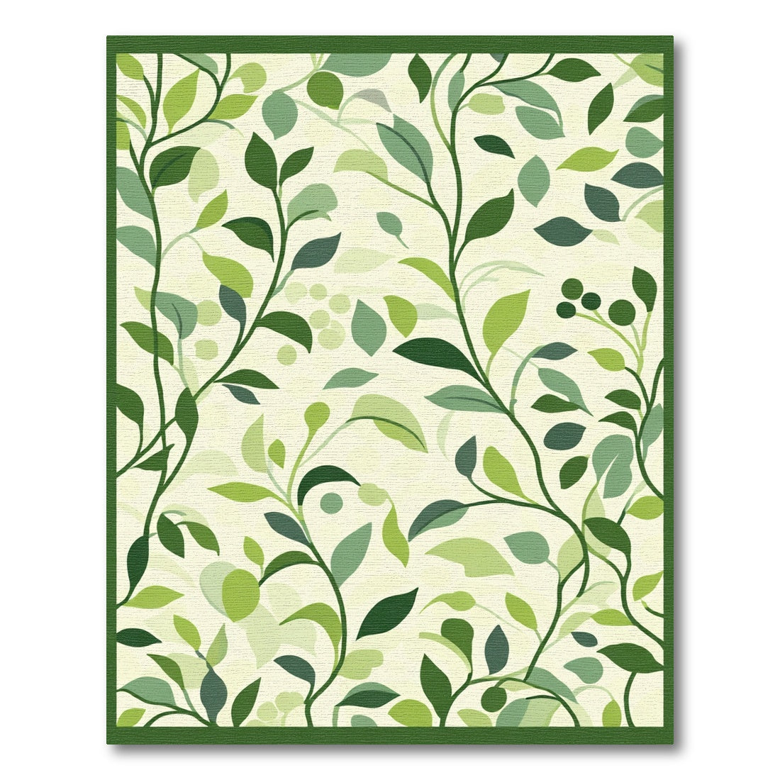 Verdant Green Leafy Vines Rug