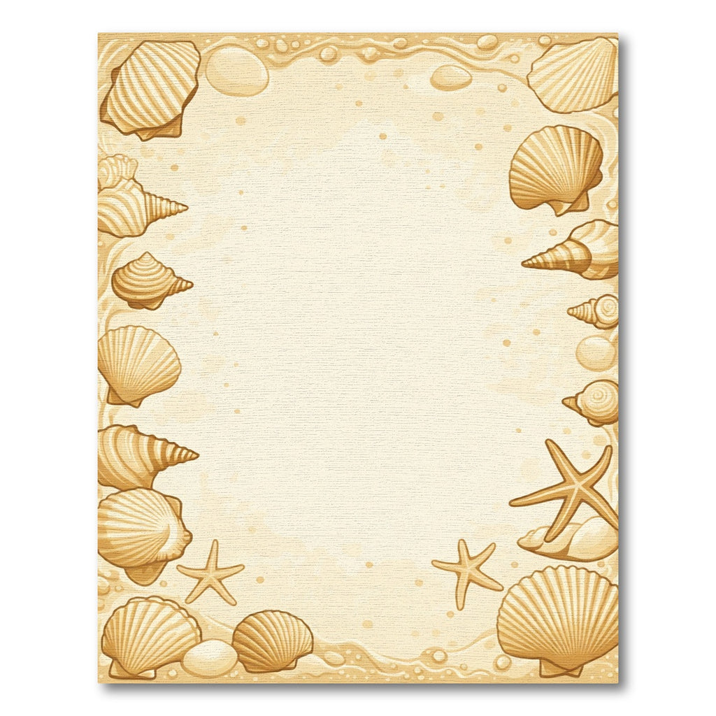 Sandy Beach Shell Starfish Border Rug
