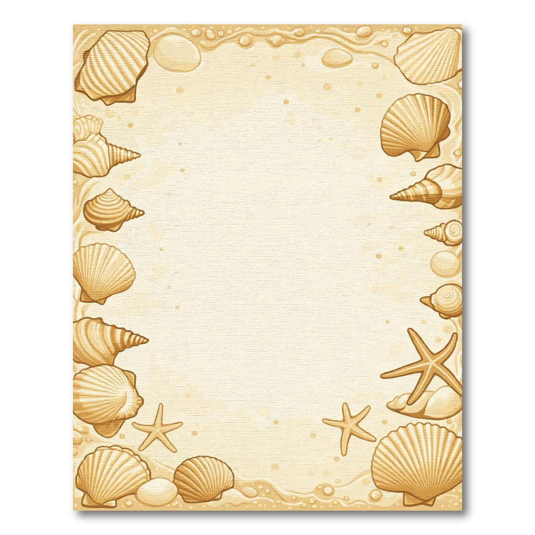 Sandy Beach Shell Starfish Border Rug