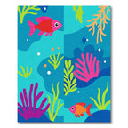 Coral Reef Fish Aqua Ocean Scene Rug