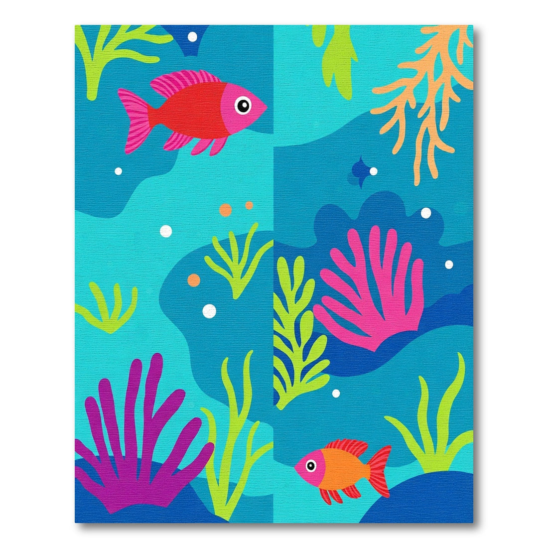 Coral Reef Fish Aqua Ocean Scene Rug