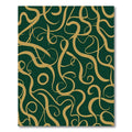 Emerald Gold Calligraphic Swirls Rug