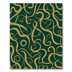 Emerald Gold Calligraphic Swirls Rug