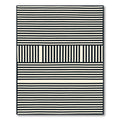 Bold Black and Cream Striped Geometric Rug