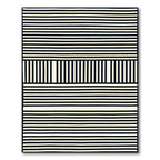 Bold Black and Cream Striped Geometric Rug