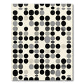Modern Black Gray Dot Collage Rug